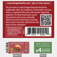 Thumbnail for Dragon Herbs Wild Red Reishi Drops 240ml (8floz)