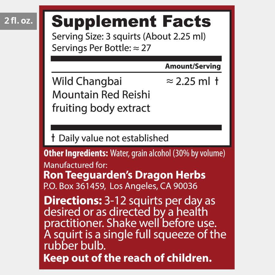 Dragon Herbs Wild Red Reishi Drops 240ml (8floz)