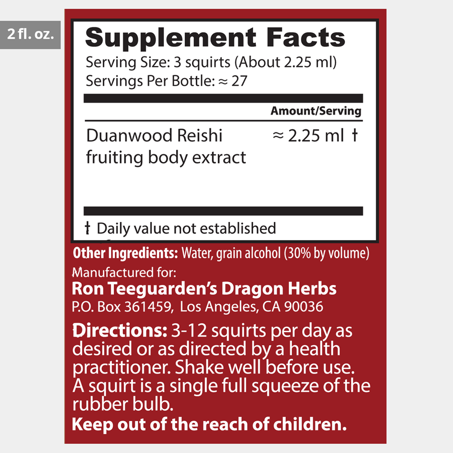 Dragon Herbs Duanwood Reishi Drops 240ml (8floz)