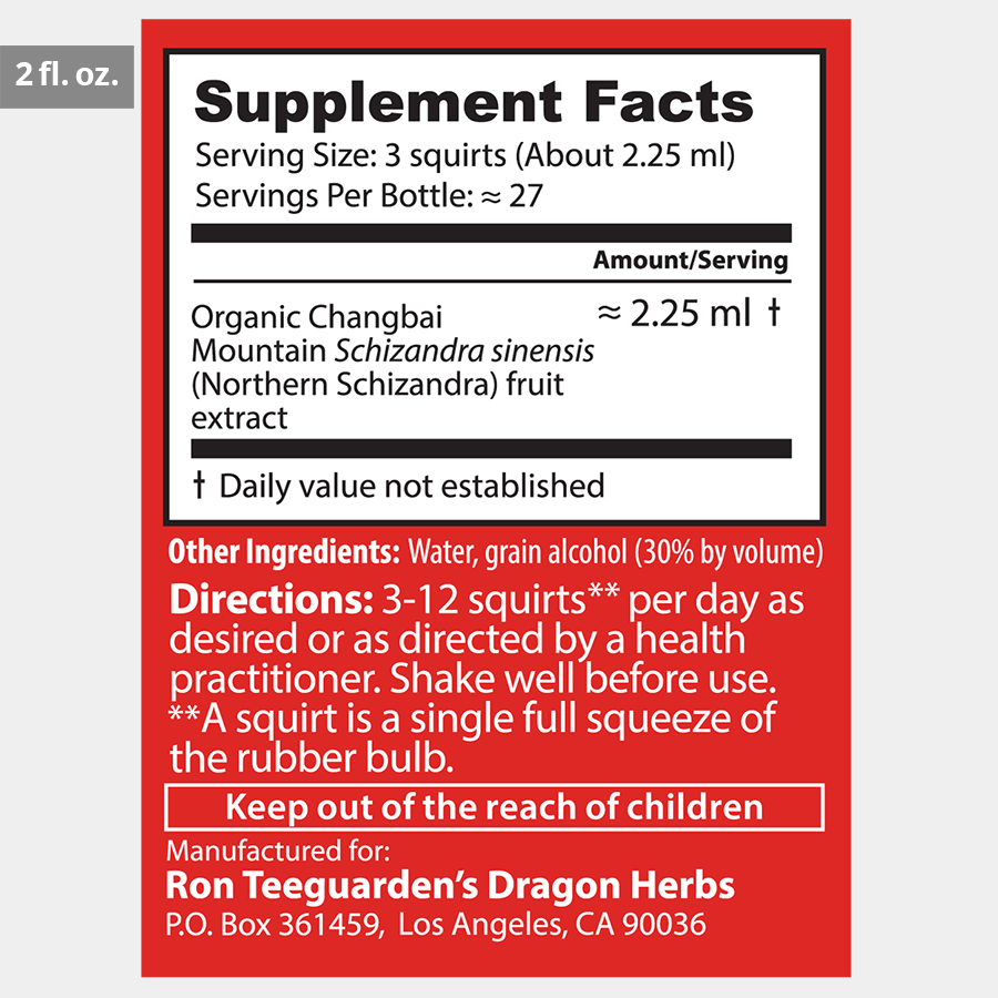 Dragon Herbs Schizandra Drops 60ml (2fl/oz)