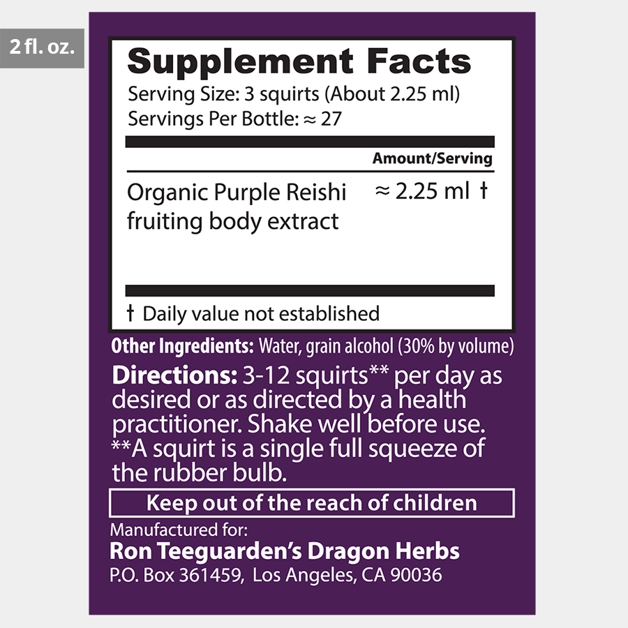 Dragon Herbs Purple Reishi Drops 2fl oz (60ml)