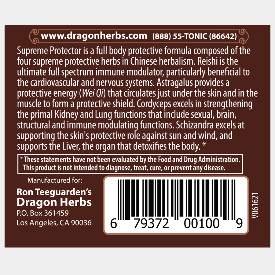 Dragon Herbs Supreme Protector 100 Capsules 450 mg each