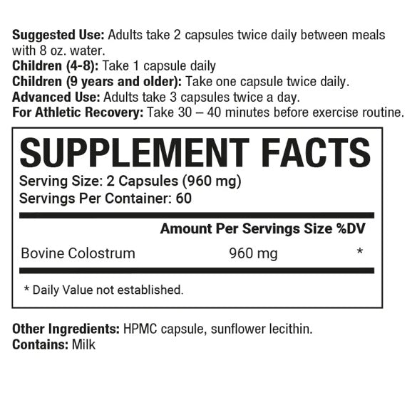 Sovereign Labs - Colostrum LD® Capsules: Liposomal Delivery - 120caps (480mg each)