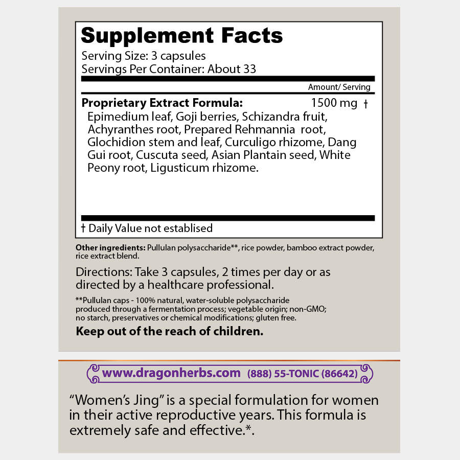 Dragon Herbs Women's Jing 100Caps (490mg)