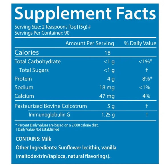Sovereign Labs - Colostrum LD® Powder, Organic Vanilla Flavor - 16 oz. (454 grams)