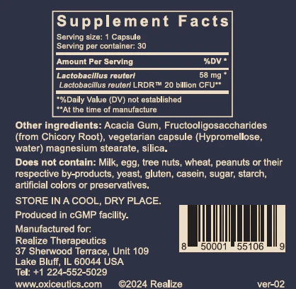 Oxiceutics | MyReuteri 20 Billion | 30 capsules