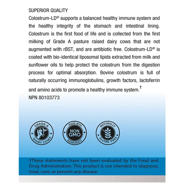 Sovereign Labs - Colostrum LD® Capsules : Liposomal Delivery - 240caps (480mg each)