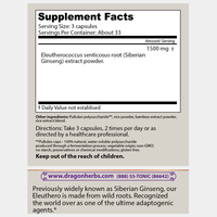 Thumbnail for Dragon Herbs Eleuthero (Siberian Ginseng) 100caps 500mg