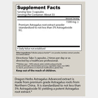 Thumbnail for Dragon Herbs Astragalus Advanced 100 Capsules (500mg)