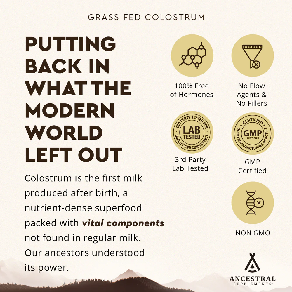 Ancestral Supplements - Grass Fed Colostrum 120 Servings (120g)