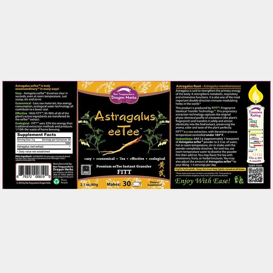 Dragon Herbs Astragalus eeTee in a jar