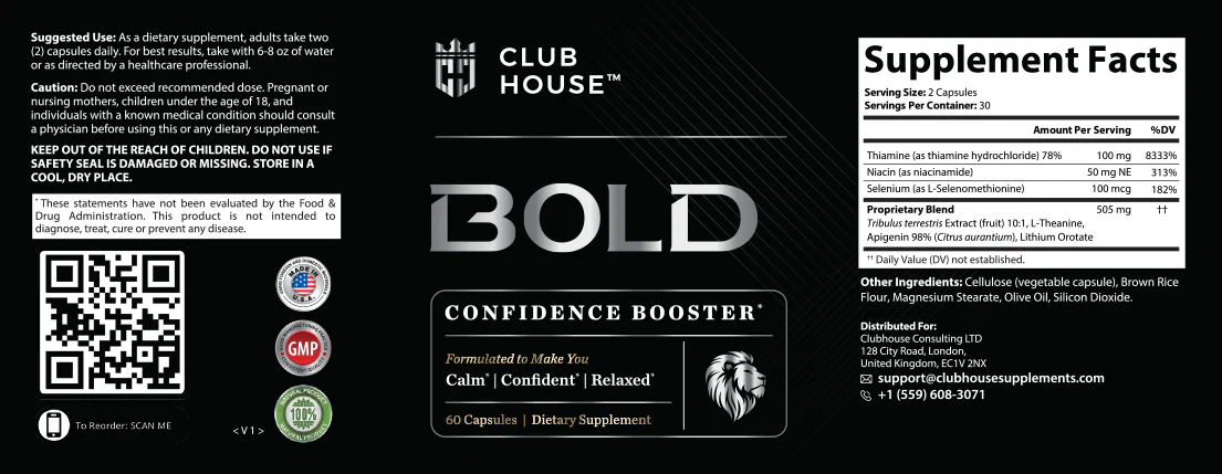 Clubhouse  'Bold' Formula (60 capsules)
