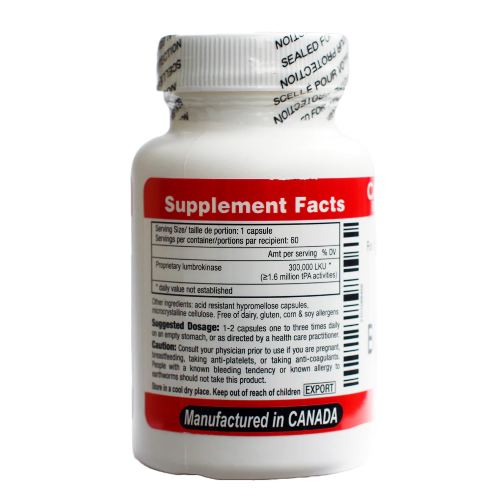 Canada RNA Biochemical Inc. – Boluoke® 20mg 30 Capsules (Travel Size) Lumbrokinase