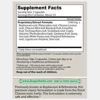 Thumbnail for Dragon Herbs Cellular Detox Support - Bupleurum & Rehmannia 500mg 100caps