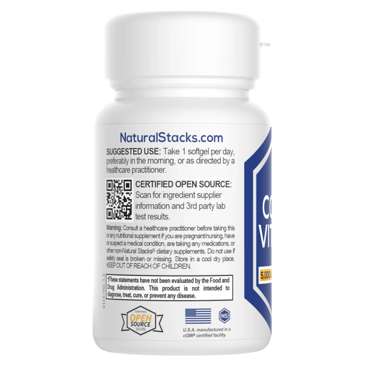 Vitamin D3 5,000 IU with Organic Coconut Oil - 30 ct.(Natural Stacks)
