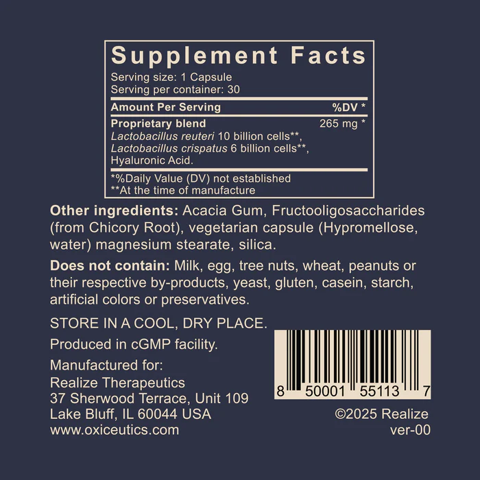 Oxiceutics | MyCrispatus (10Billion L-Reuteri + 6 Billion L-crispatus | 30 capsules