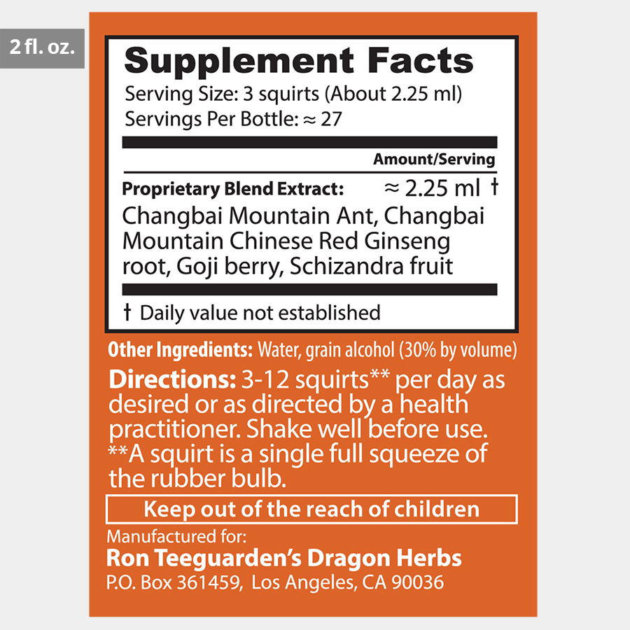 Dragon Herbs Changbai Mountain Ant Drops (60ml)