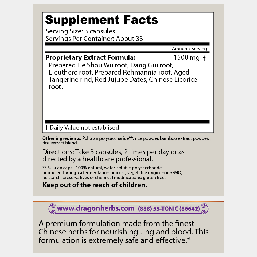 Dragon Herbs Shou Wu Formulation (100caps 450mg)