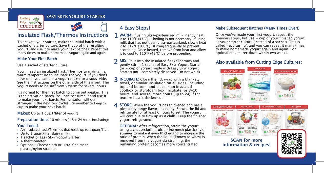 Cutting Edge Cultures | Easy Skyr Yogurt starter