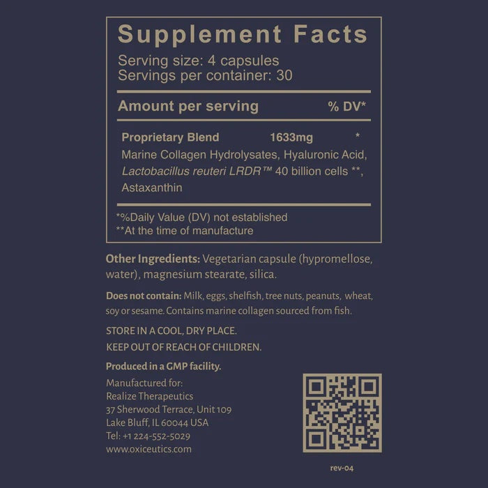 Oxiceutics | Gut to Glow (40 Billion L-Reuteri) | 120 capsules (30-day supply)