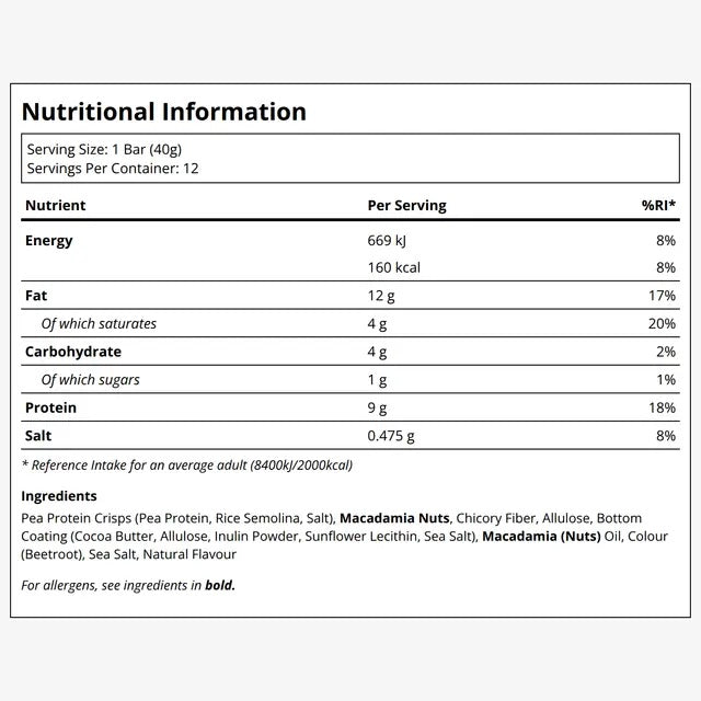 Blueprint | Macadamia Protein Bars - Variety Pack (12x40g Bars) (Raspberry, White Cocoa Butter, Lemon)