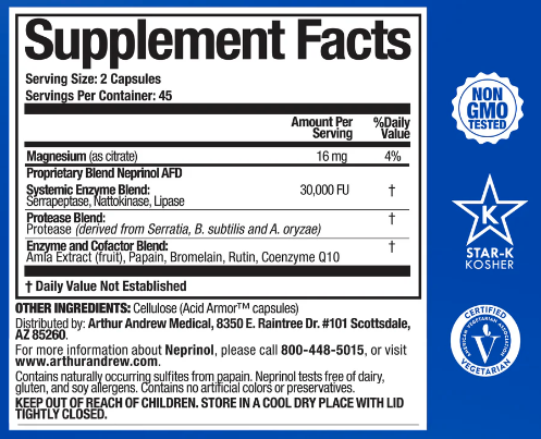 Neprinol AFD 90caps (Arthur Andrew Medical) (Systemic Enzyme Formula)