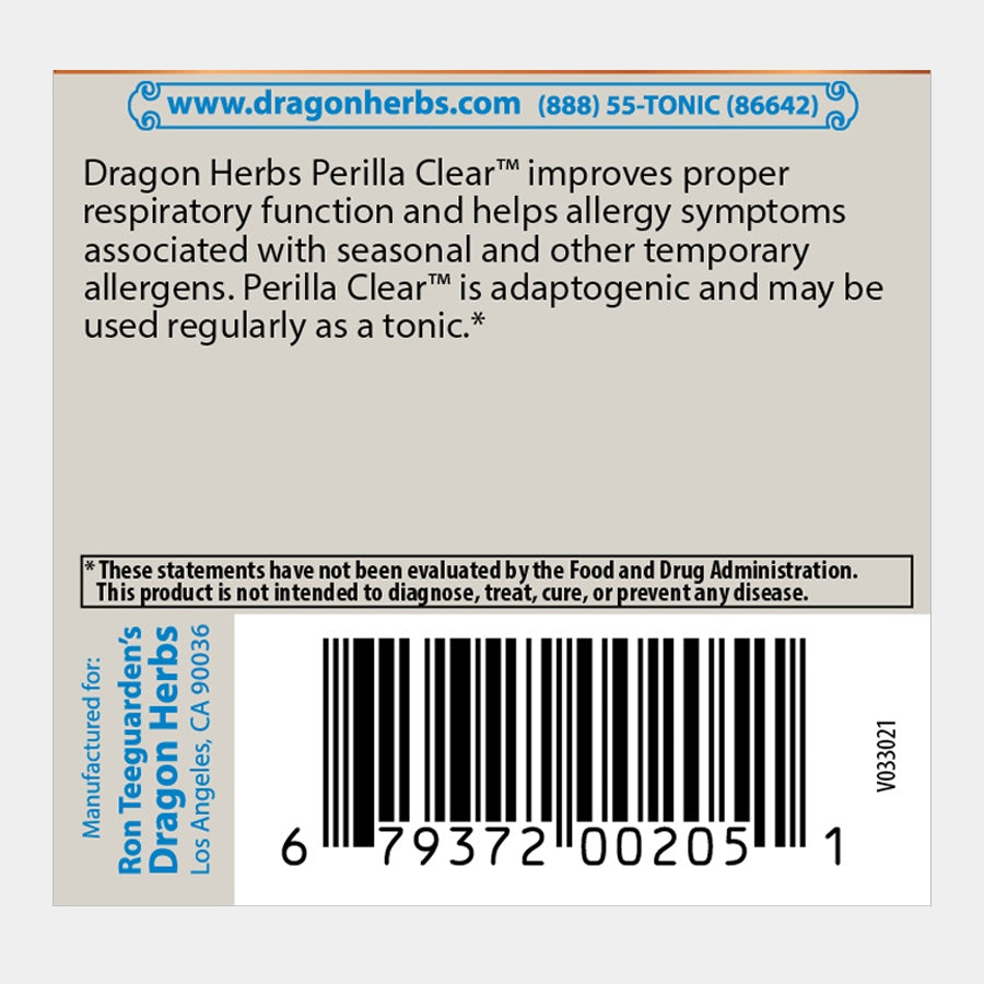 Dragon Herbs Perilla Clear Breathe Freely 60caps 500mg