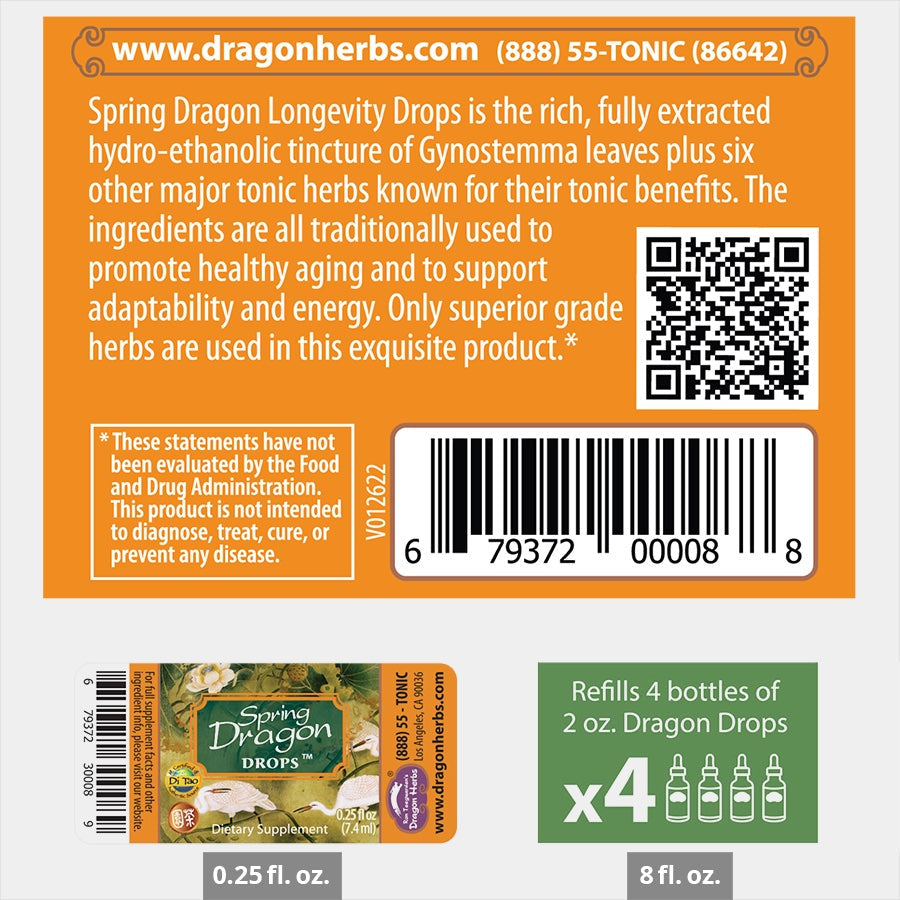 Dragon Herbs Spring Dragon Longevity Mini Drops 0.25 fl. oz. (7.5 ml)
