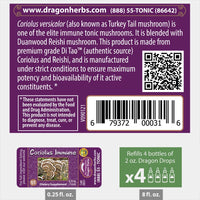 Thumbnail for Dragon Herbs | Coriolus Turkey Tail Drops 2 oz. (approx 27 servings)