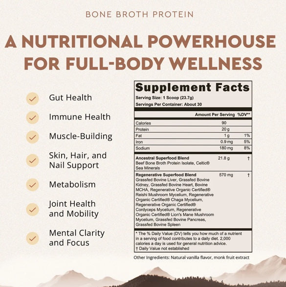 Ancestral Supplements - Ancestral Protein Powder 711g Vanilla