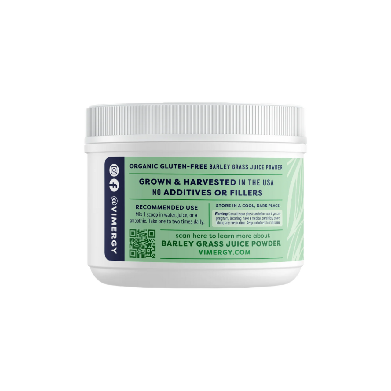 Vimergy Herbs - USDA Organic Barleygrass Juice Extract Powder 120g (Trial Size)