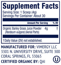 Thumbnail for Vimergy Herbs - USDA Organic Barleygrass Juice Extract Powder 120g (Trial Size)