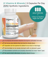 Thumbnail for Organixx | Multi-Vita-Maxx wholefood multivtiamin (90 caps) | Fermented botanical blend