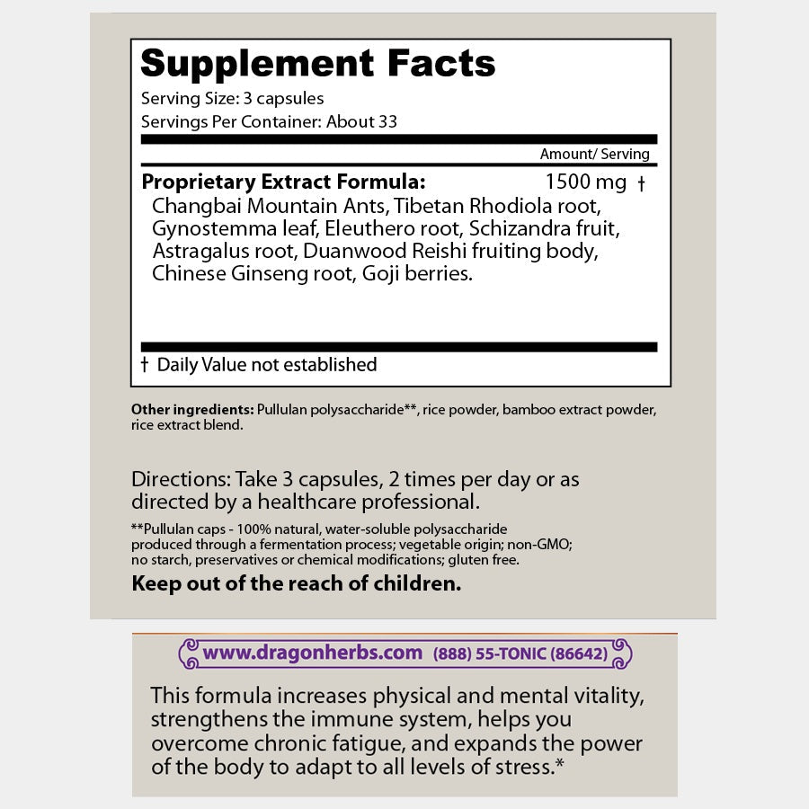 Dragon Herbs Adaptogen Energizer 100caps (470mg)