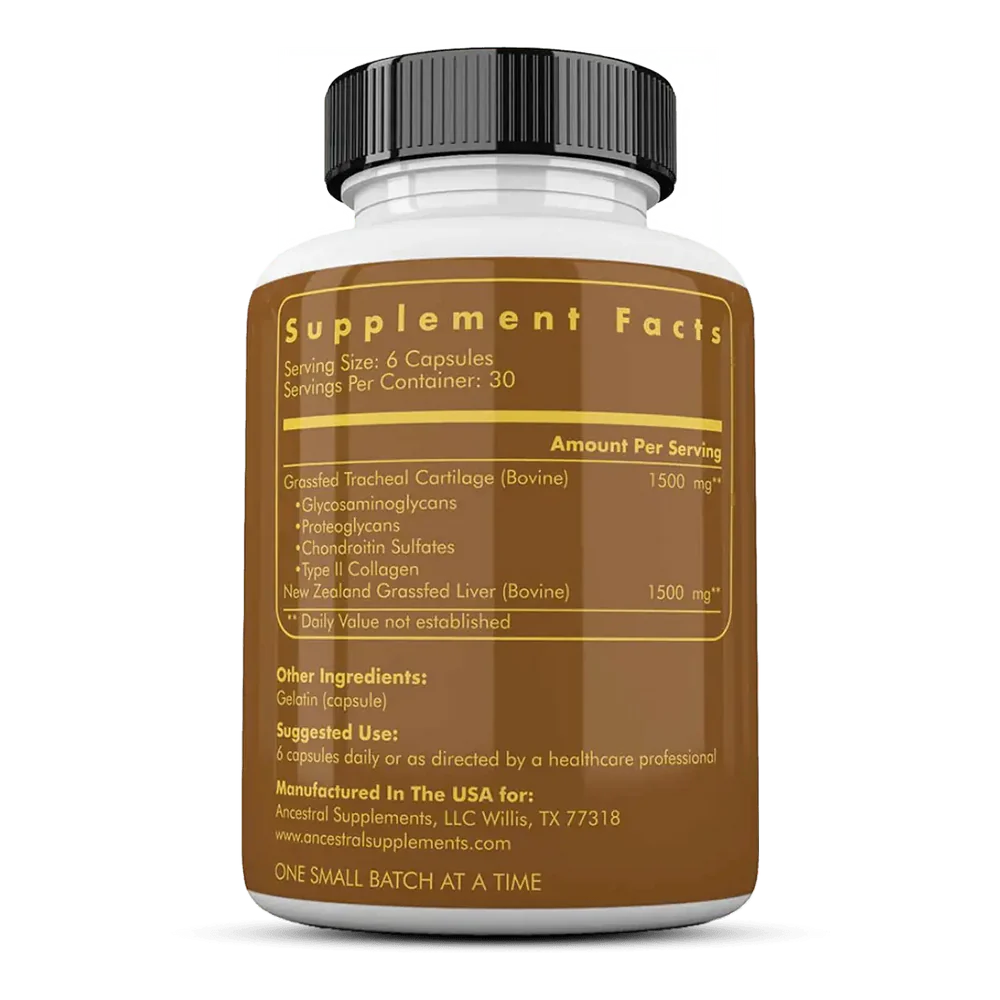 Ancestral Supplements | Grass Fed Beef Trachea  (180caps)