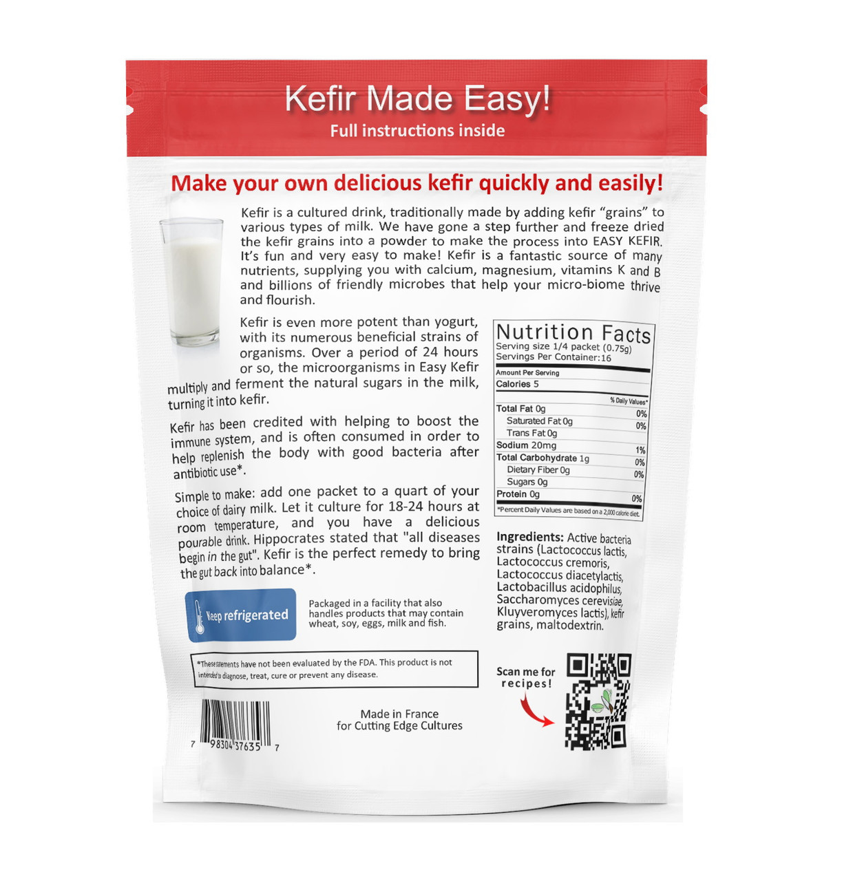 Cutting Edge Cultures | Easy Kefir Starter