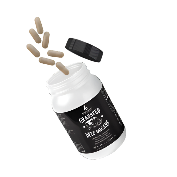 Ancestral Supplements - Grass Fed Desiccated Beef Organs (Liver, Heart, Kidney, Pancreas, Spleen) 180caps 500mg