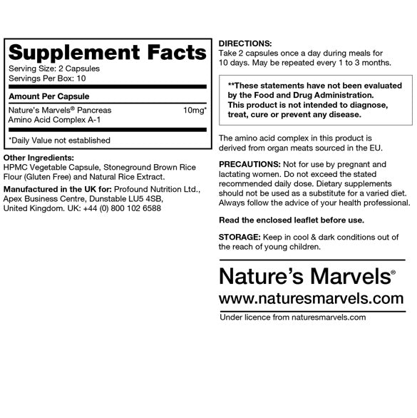 Pancreas Bioregulator (Nature’s Marvels™) (20 Capsules)
