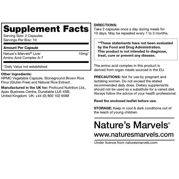 Liver Bioregulator (Nature’s Marvels™) | (20 tablets)