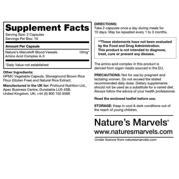 Blood Vessel Bioregulator (Nature’s Marvels™)| 20 capsules