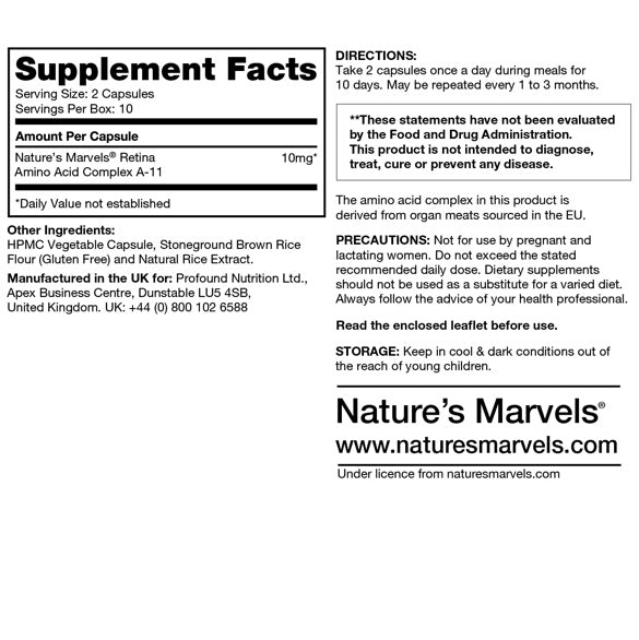Retina Bioregulator (Nature’s Marvels™) | 20 capsules