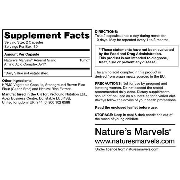 Adrenal Bioregulator (Nature’s Marvels™)| 20 capsules