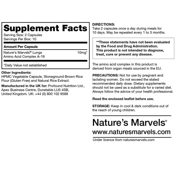 Lungs Bioregulator (Nature’s Marvels™) (20 capsules)