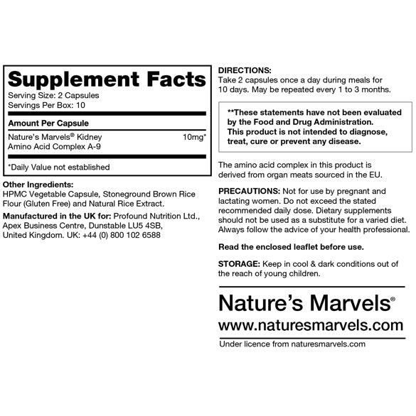 Kidney Bioregulator (Nature’s Marvels™) | (20 tablets)
