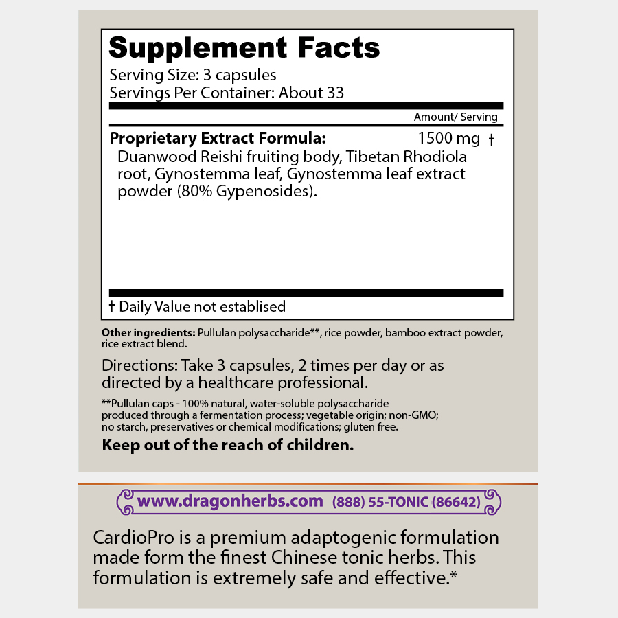 Dragon Herbs CardioPro 100 Capsules (490mg)
