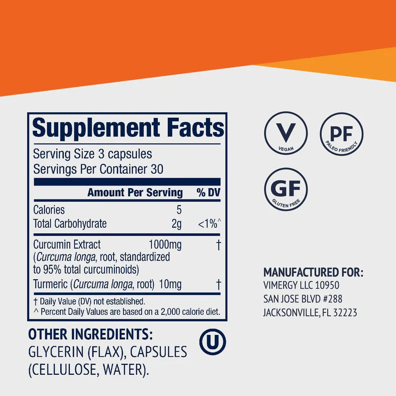 Vimergy Herbs - Curcumin with Turmeric 90caps