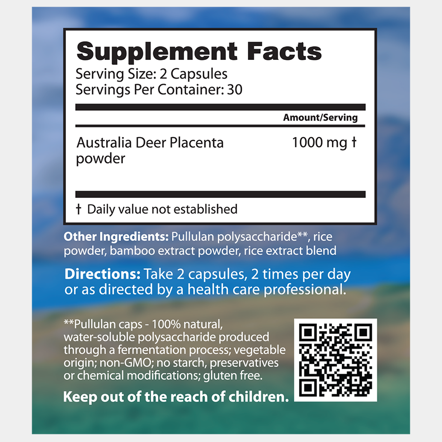 Dragon Herbs Deer Placenta 60caps 500mg