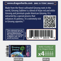 Thumbnail for Dragon Herbs Ginseng Sublime Drops 240ml (8floz)