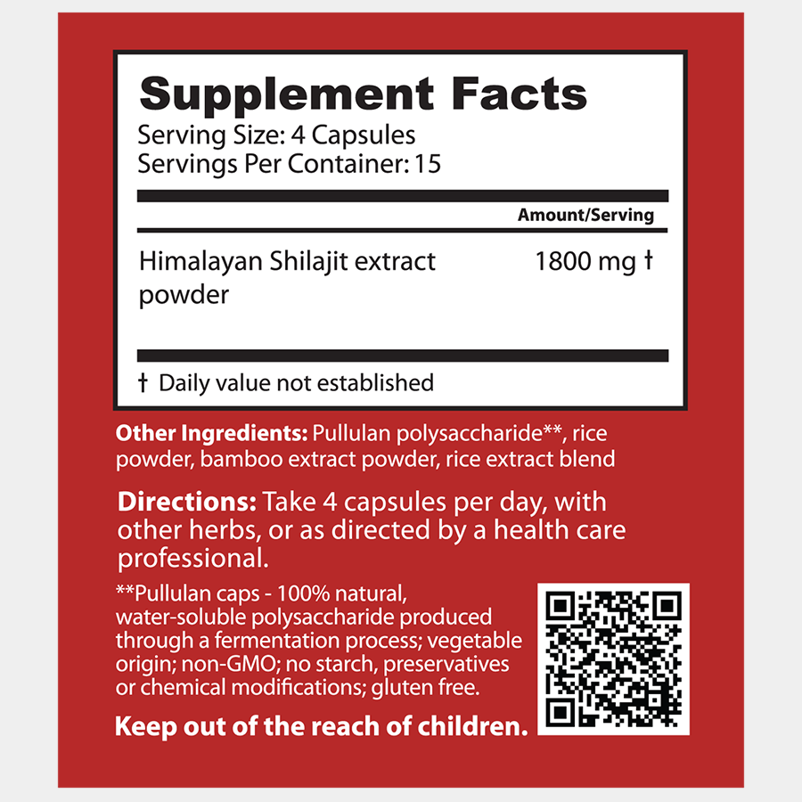 Dragon Herbs High Mountain Shilajit 60caps (450mg)