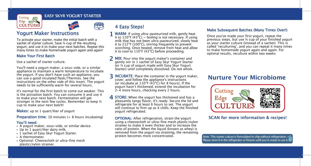 Cutting Edge Cultures | Easy Skyr Yogurt starter